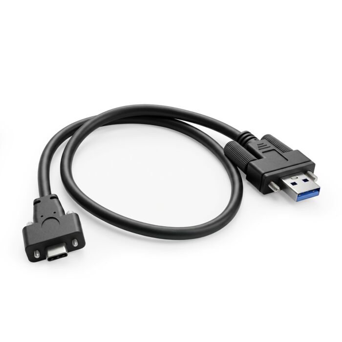 1.5ft USB 3.2 Gen 1 Screw-Locking Type-A to Dual Screw-Locking Type-C Cable