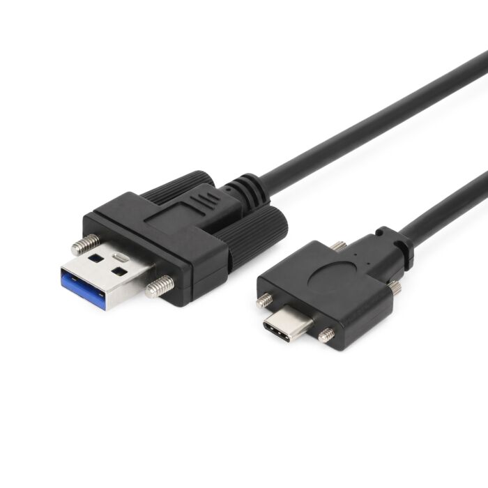 6ft USB 3.2 Gen 1 Screw-Locking Type-A to Dual Screw-Locking Type-C Cable