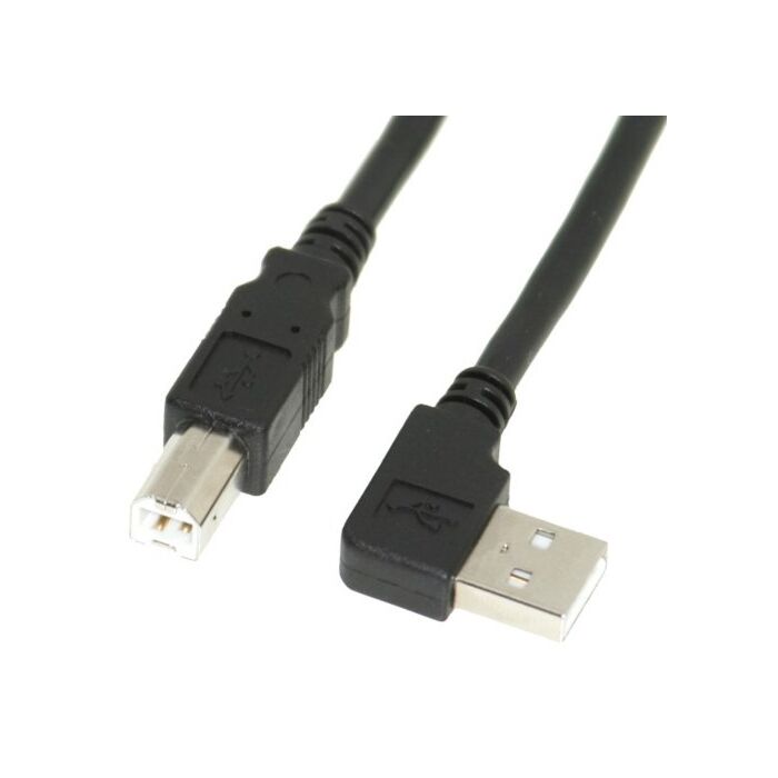 6ft. Black USB Cable A Left Angle to B High-Speed USB 2.0 Device Cable