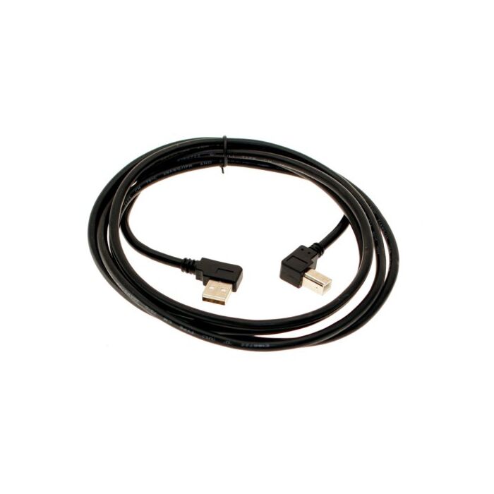 6ft. Black USB 2.0 Cable A Left Angle to B Left Angle High-Speed