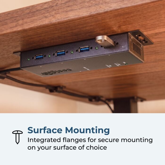 USB 3.2 G1 4-Port Industrial Hub w/ Power Supply, GL 3520 Chipset
