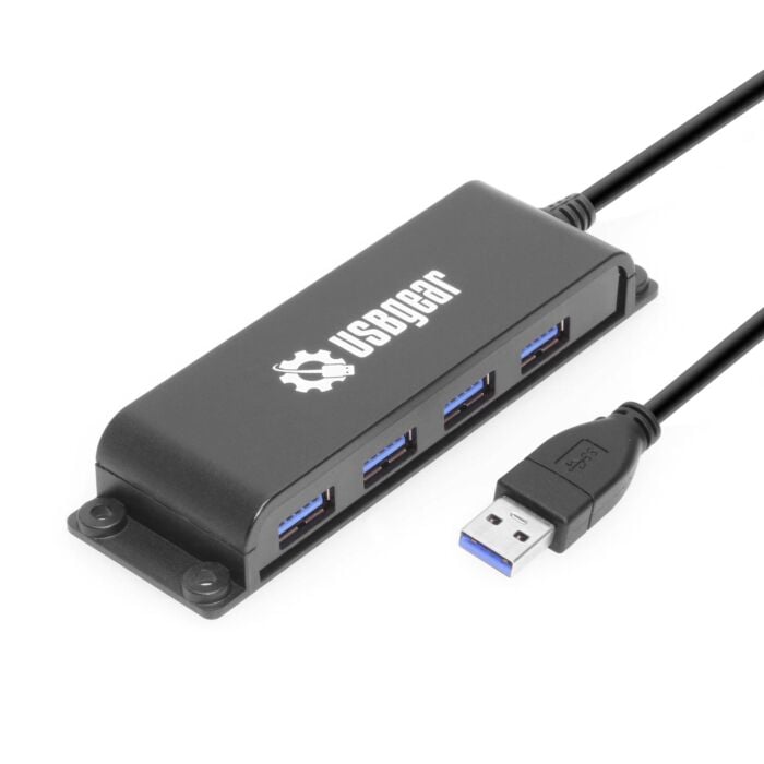 4 Port USB 3.2 Gen 2 10Gbps Hub Type-A Host w/ Screw & Velcro Mount
