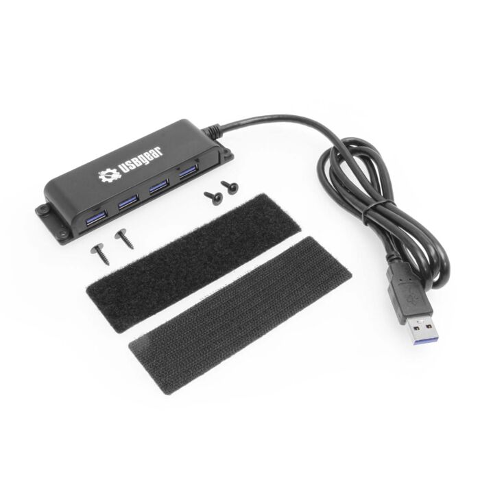 4 Port USB 3.2 Gen 2 10Gbps Hub Type-A Host w/ Screw & Velcro Mount