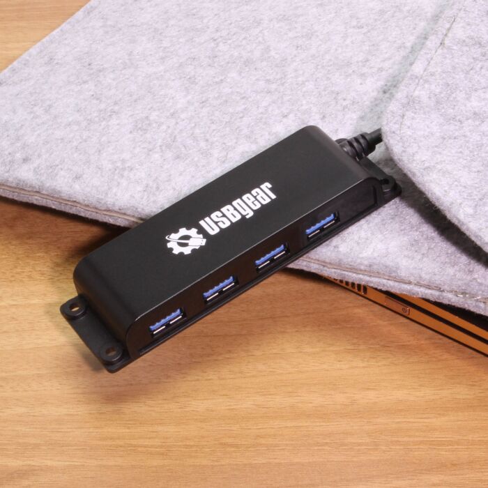 4 Port USB 3.2 Gen 2 10Gbps Hub Type-A Host w/ Screw & Velcro Mount