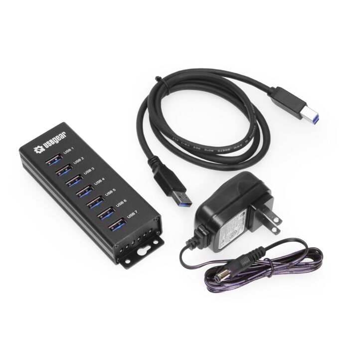 7-Port USB 3.2 Gen 1 Charging and SuperSpeed Mountable Data Hub