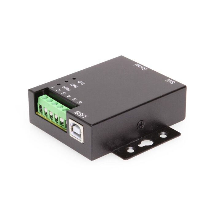 USB 2.0 to RS-232/422/485 Selectable Industrial Serial Adapter w/ 15kV ESD Surge Protection