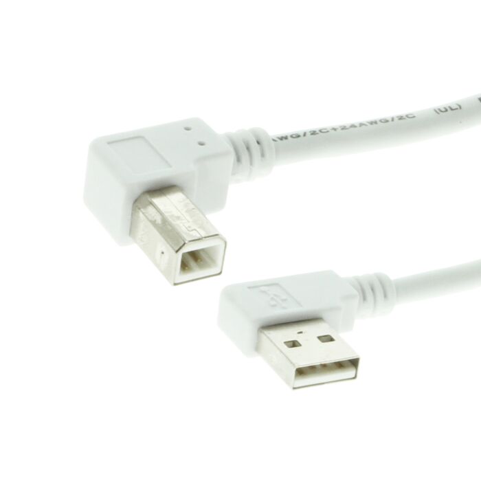 10ft. USB 2.0 A Left Angle To B Left Angle Hi-Speed UltraFlex Cable
