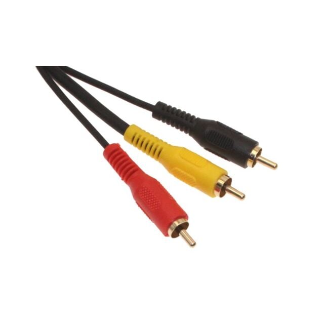 12ft. Stereo / VCR RCA Cable, 2 RCA (Audio) + RCA RG59 Video Gold Plated