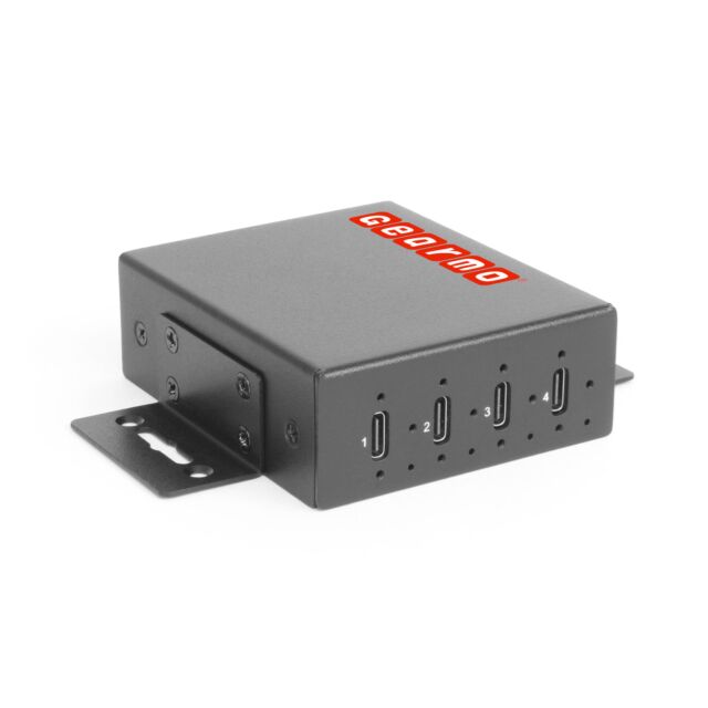 4-Port USB 3.2 Gen 2 Type-C Slim Industrial Metal Hub w/15KV ESD Protection