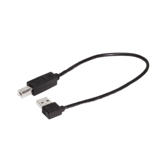 1ft. Black Right to Straight A to B 28/28AWG Cable USB 2.0 RoHS