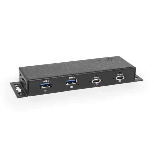 Coolgear Slim Series 180W USB-C PD Hub | 3x USB-C 60W + 2x USB-A | +12~24V DC Input | Compact Design