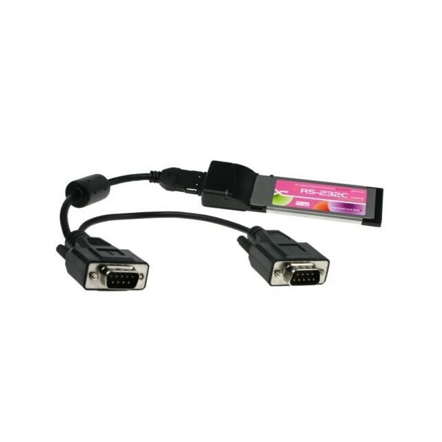 Two Port RS-232 ExpressCard DB-9 Dongle for New Laptops