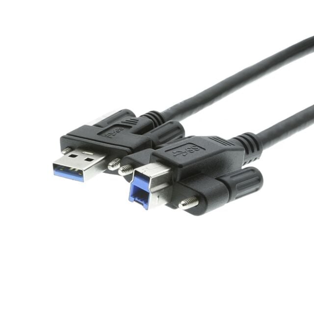 5ft. USB 3 SuperSpeed A Male to B Male Screw Lock Cable