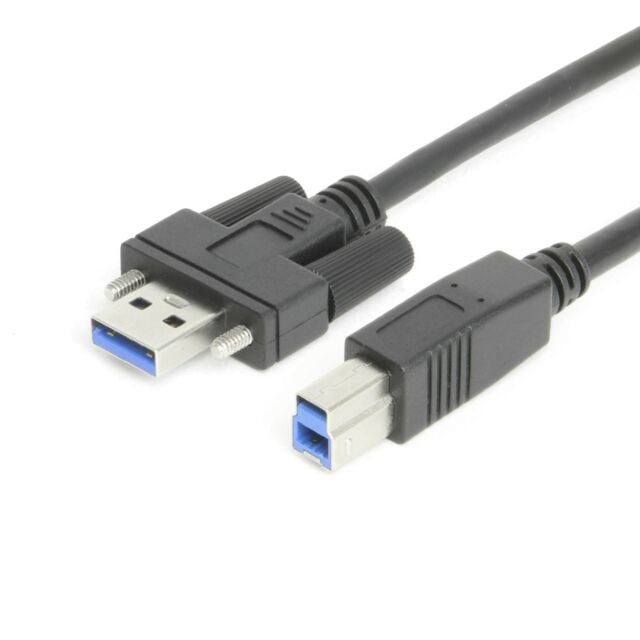 10ft USB 3.2 Gen 1 Screw-Locking Type-A to B Cable - High-Speed Data Transfer