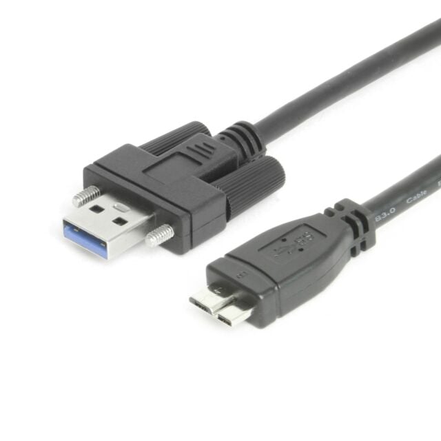 6ft USB 3.2 Gen 1 Screw-Locking Type-A to Micro-B Cable - High-Speed Data Transfer