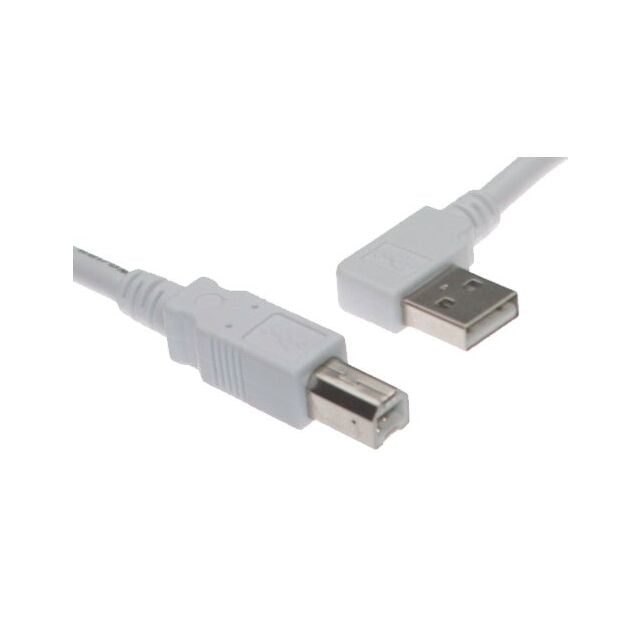 6ft. White USB Cable A Left Angle to B High-Speed USB 2.0 Device Cable