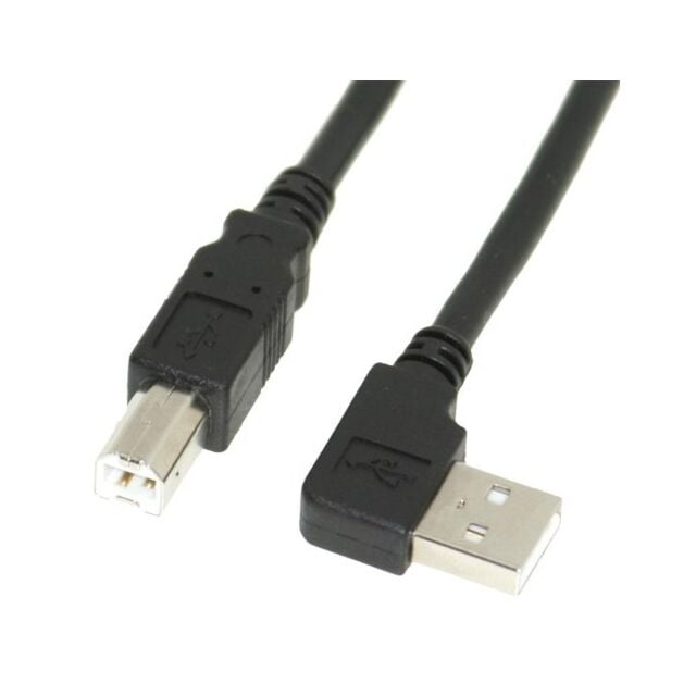 6ft. Black USB Cable A Left Angle to B High-Speed USB 2.0 Device Cable