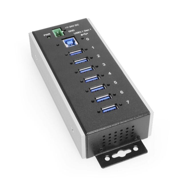 7 Port USB 3.2 Gen 1 Industrial Wide Temp. Range Hub