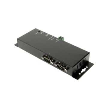 Industrial 2-Port RS-232 to Ethernet Data Gateway TCP/IP