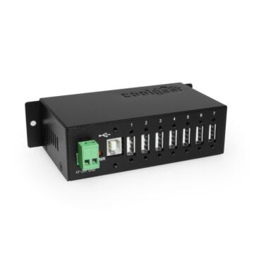 Metal 7-Port USB 2.0 Hub w/ DIN RAIL Mounting Kit Japan NEC Chip