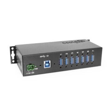 USB 3.0 7-Port Industrial Hub Metal Case Din-Rail GL Chip 1.5Amp Output