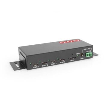 4-Port USB 3.2 Gen 2 Type-C Industrial Surface & DIN-Rail Mount Hub w/ ESD Surge Protection