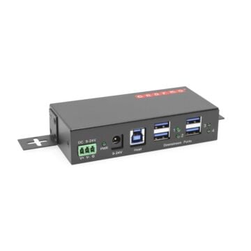 4-Port USB 3.2 Gen 1 Industrial Metal Hub w/15KV ESD Protection