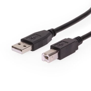 2ft. Black USB 2.0 A to B Device Cable