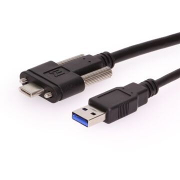 3ft. USB Type-C to A Dual Screw Lock Cable 5GB Data 3A Power