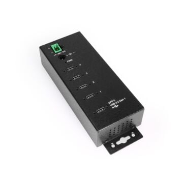 4-Port USB-C 3.2 Hub w/ 15KV ESD Surge Protection DIN RAIL Mount