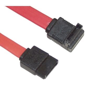 17in Red SATA III Device Cable Straight to Right Angle