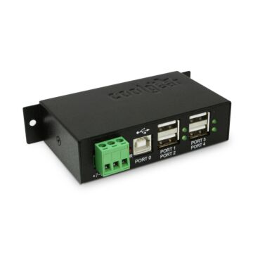 4-Port Industrial USB 2.0 Powered Variable Voltage Input Hub