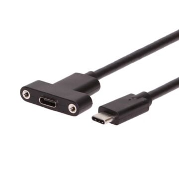 USB 3.2 Gen 2 Type-C Male to Female High Quality Panel Mount Cable 8 Inch