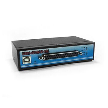4-Port Compact Industrial USB to RS-232 w/ 1m Octopus Cable & DIN Rail