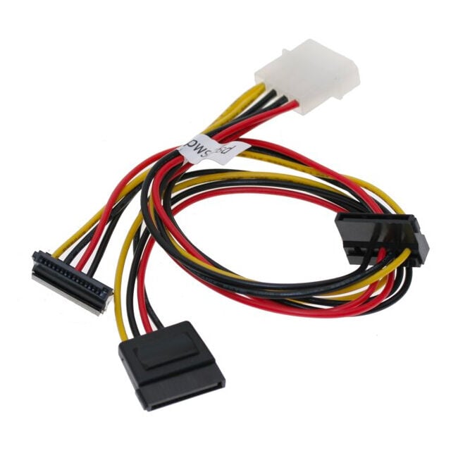Wataページ SATA Y Power Cable 1 Molex 4-Pin Adapter to 3 15-Pin SATA Power